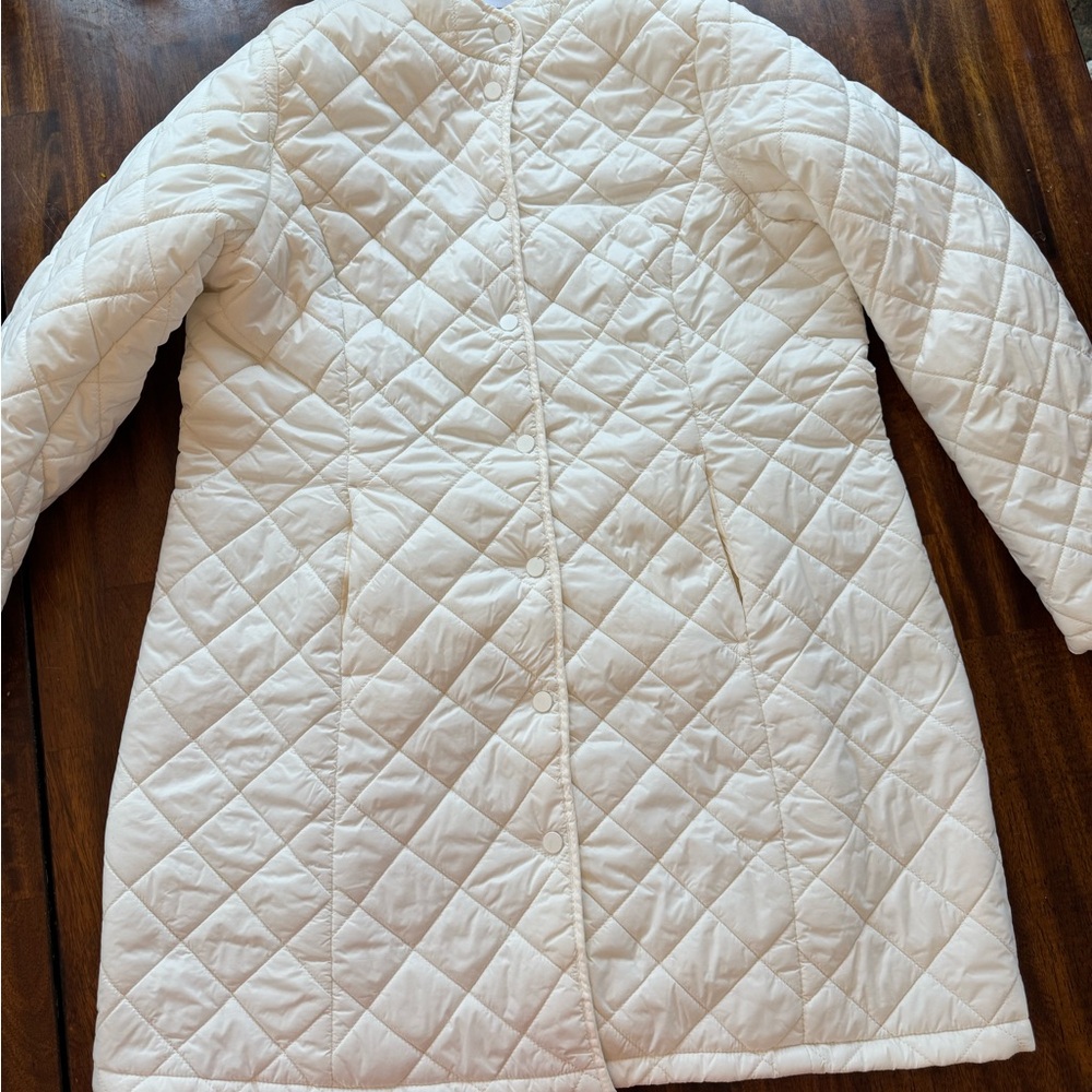 Liz Claiborne White Cream Quilted Puffer Jacket - Picture 2 of 12